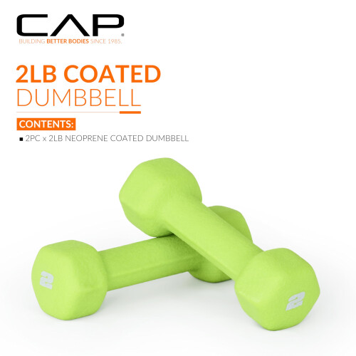 CAP Barbell Neoprene Dumbbell Pesi 2 libbre Paio Chartreuse 1