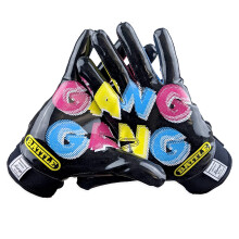 Battle Sports Gang Gang Gang Lide Receptor Glove de fotbal - Manu?i Ultra Grip - Adult Negru mare