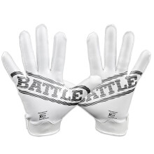 Battle Sports Doom 1.0 Wide Receiver Football Gloves - Youth and Adult Football Gloves - Ultra Stick Gloves - Youth Medium, White