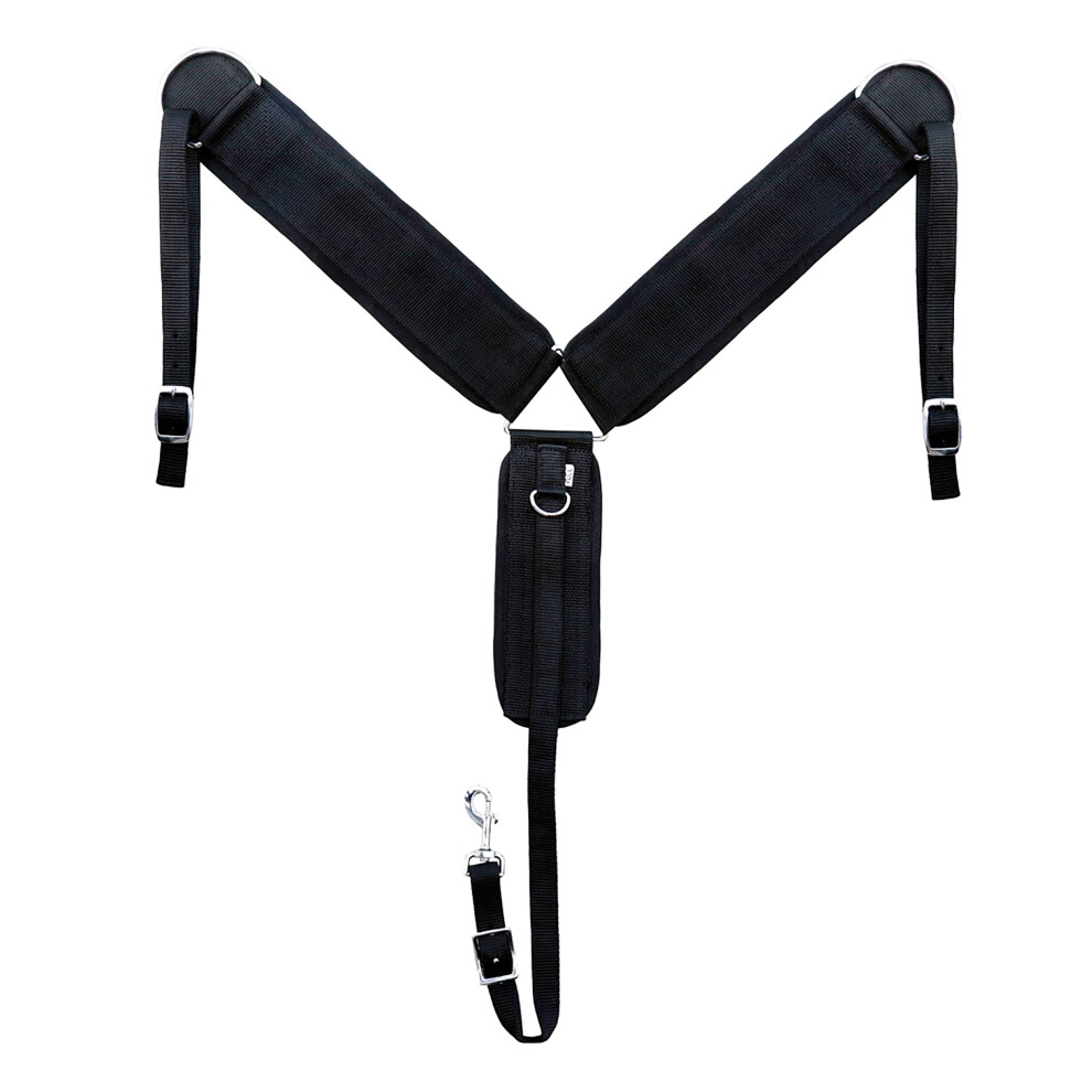 Challenger Western Horse Tack 3-3/4"""" W Nylon Negro Neopreno Recto-image