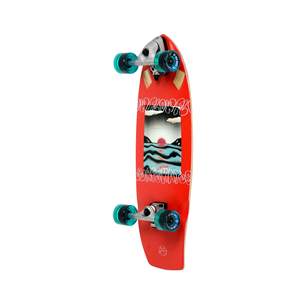 Planche De Surf Flow Surfskates Grom 29'' Rouge Avec Truck De Sculpture-image