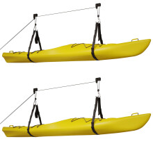 Paranchi per kayak, confezione da 2 - Sistemi di paranchi a puleggia sopraelevati - Capacit    di 125 libbre per canoe, biciclette e scale di RAD S
