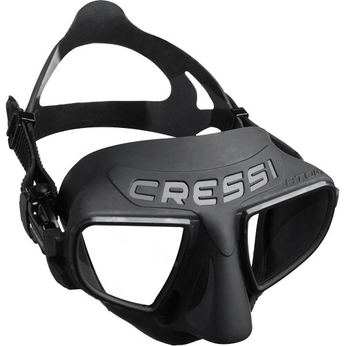 Cressi Cressi Atom, Svart/Svart, Klar Lins