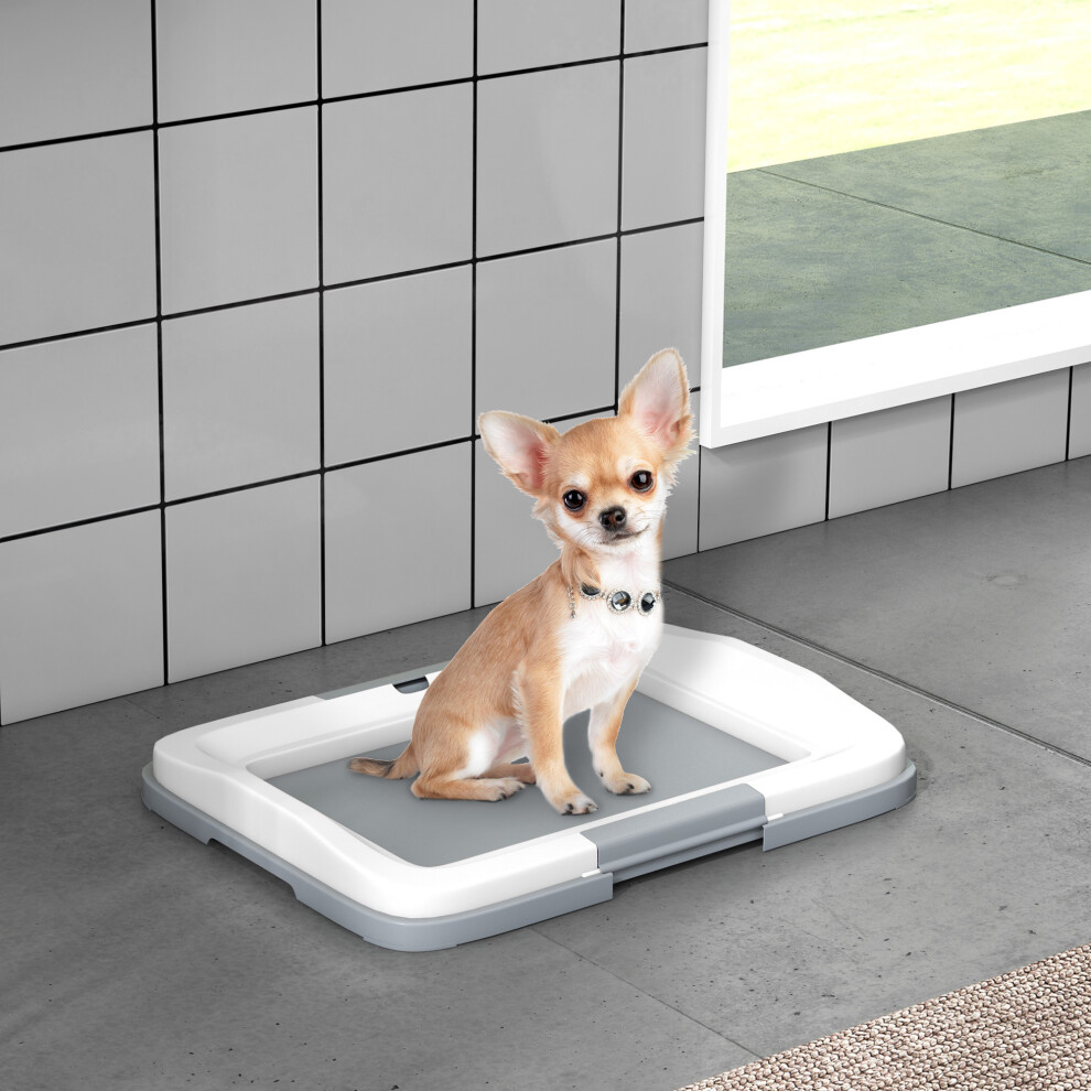 Pawhut Dog Toilet Tray, Dog Litter Tray For Training Dogs, 63 X 49 X 6Cm