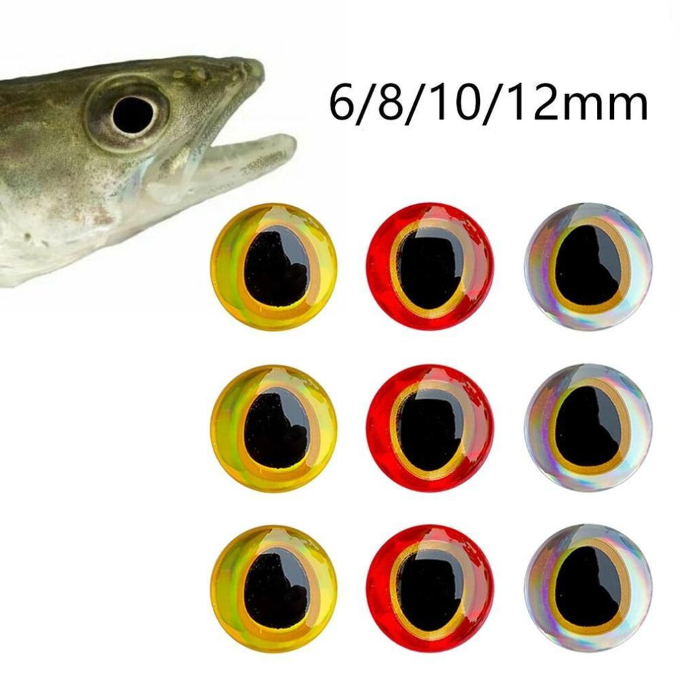 (red, 10mm) 100pcs 3D-holographic Fishing Lure Eyes For Fly Tying Stickers Professional Lure Eyes Fly Fishing Tying Jigs Dolls Fish Lures