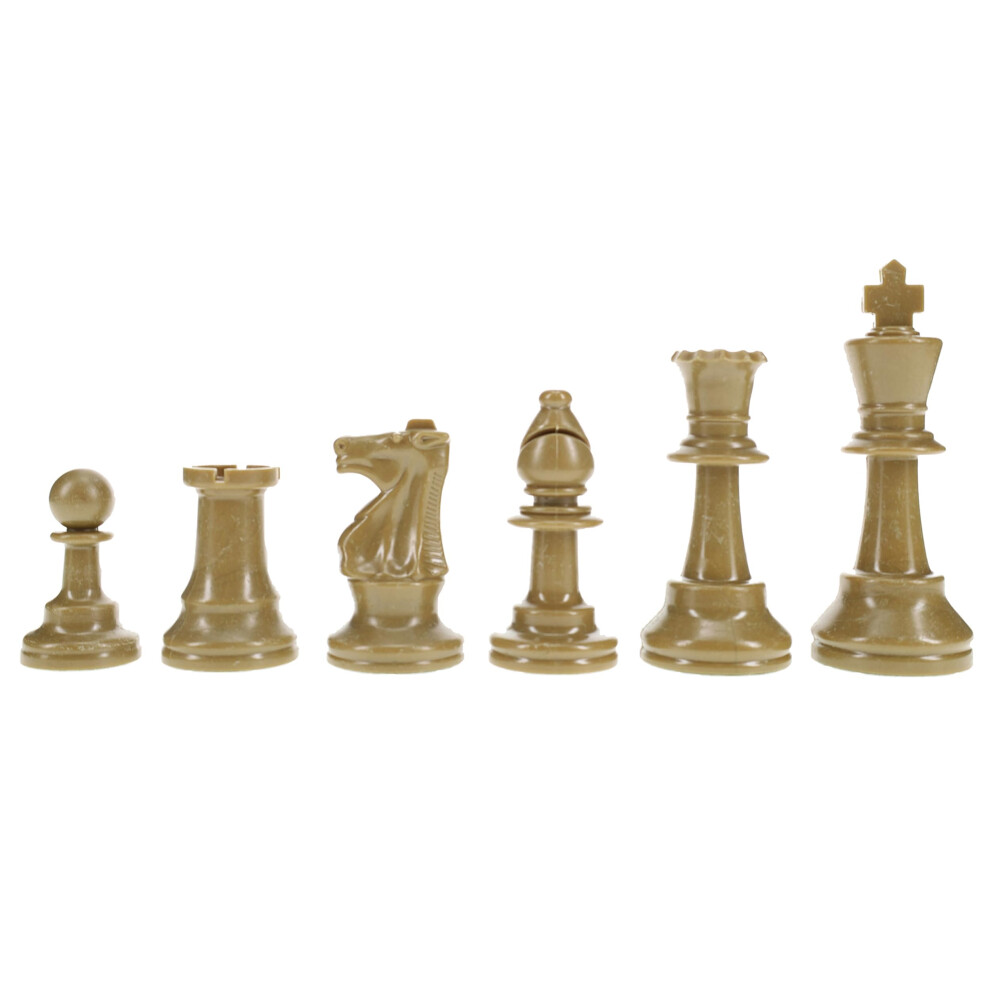 WE Games Color Bright Plastic Staunton Tournament Chess Pieces with 3.75 in. King - Half Chess Set of Chess Pieces Only  Gold-image-OPC-PFN6TQ5-NEW