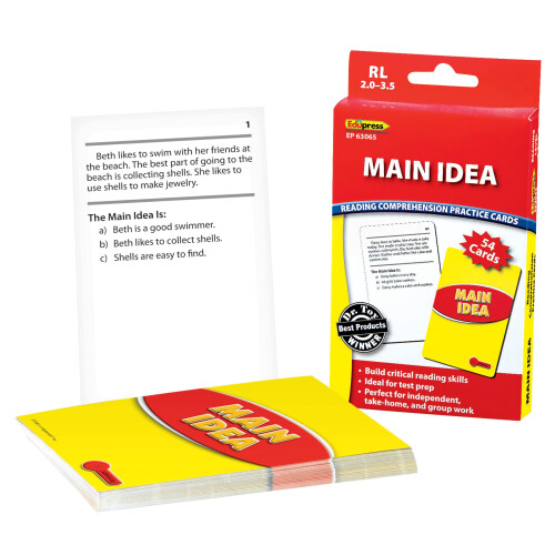 EduPress Reading Comprehension Practice Cards Hovedidee R?d niveau (EP63065) Medium