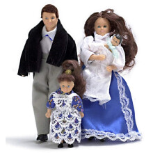 Morena da fam lia de bonecas vitorianas em miniatura de bonecas