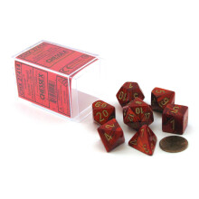 Chessex Dice: Polyhedral 7-Die Scarab Nosci-Szkarlat ze zlotym CHX-27414
