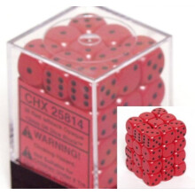 Chessex Wrfel d6 Sets: Undurchsichtiges Rot mit Schwarz  12 mm sechsseitiger Wrfel (36) Wrfelblock