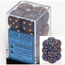 Jeux de d?s Chessex d6 : Bleu poudr? opaque avec cuivre - Matrice ? six faces 16 mm (12) Bloc de d?s