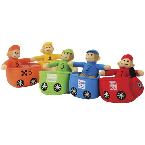 Constructive Playthings Toys Velour Bilingual Play & Learn Monkey Train for Kids 1