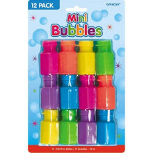 Amscan mini plastbobler flerfarvet - 0,6 oz. (12 pc) | Perfekt til fester gaver og familie sjov