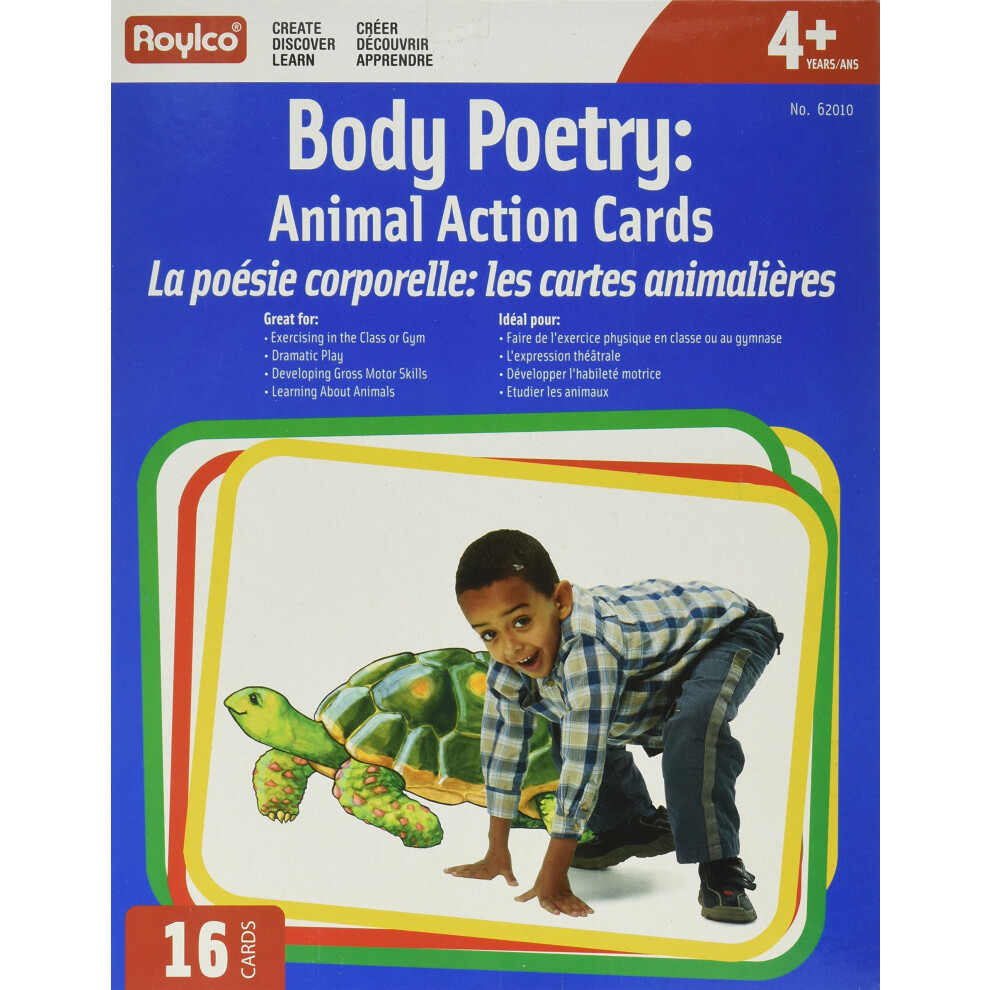 Lot de 16 cartes d'action animales Roylco Body Poetry