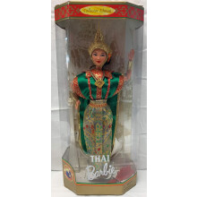 Barbie-vuosi 1997 Kerilijpainos Dolls of the World 12 tuuman nukke - thaimaalainen perinteisill thaimaalaisilla asuilla.