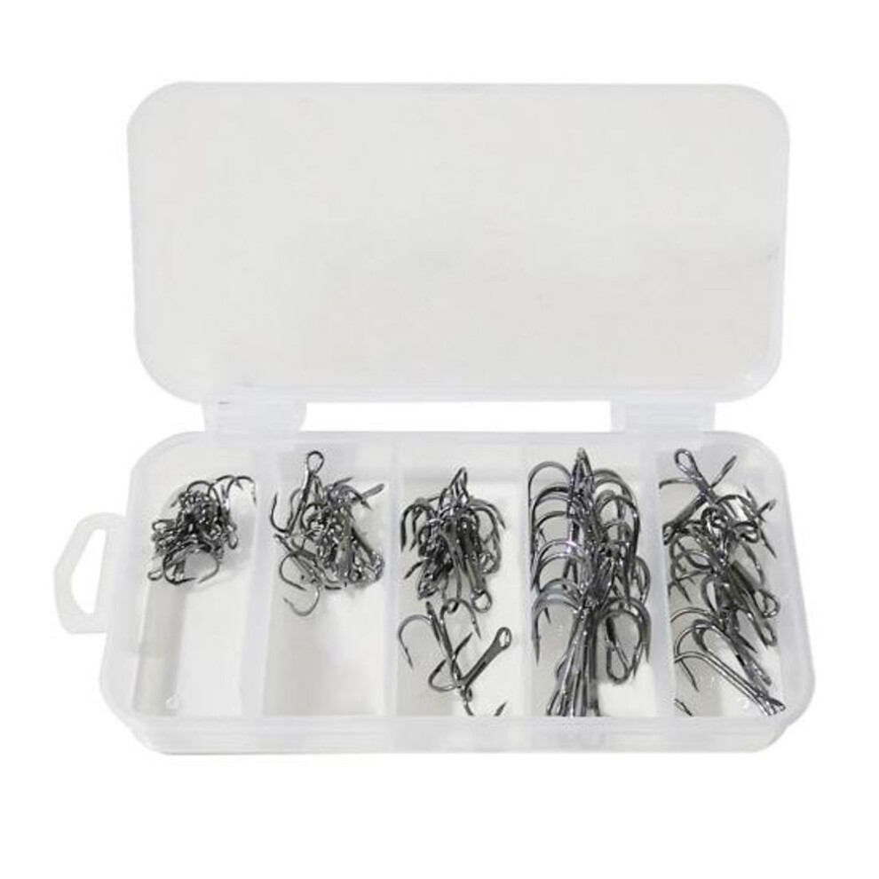 50Pcs/Box Fishing Treble Hook Excellent Workmanship Sharp Tackles Convenient Good Toughness Solid Hooks for Outdoor