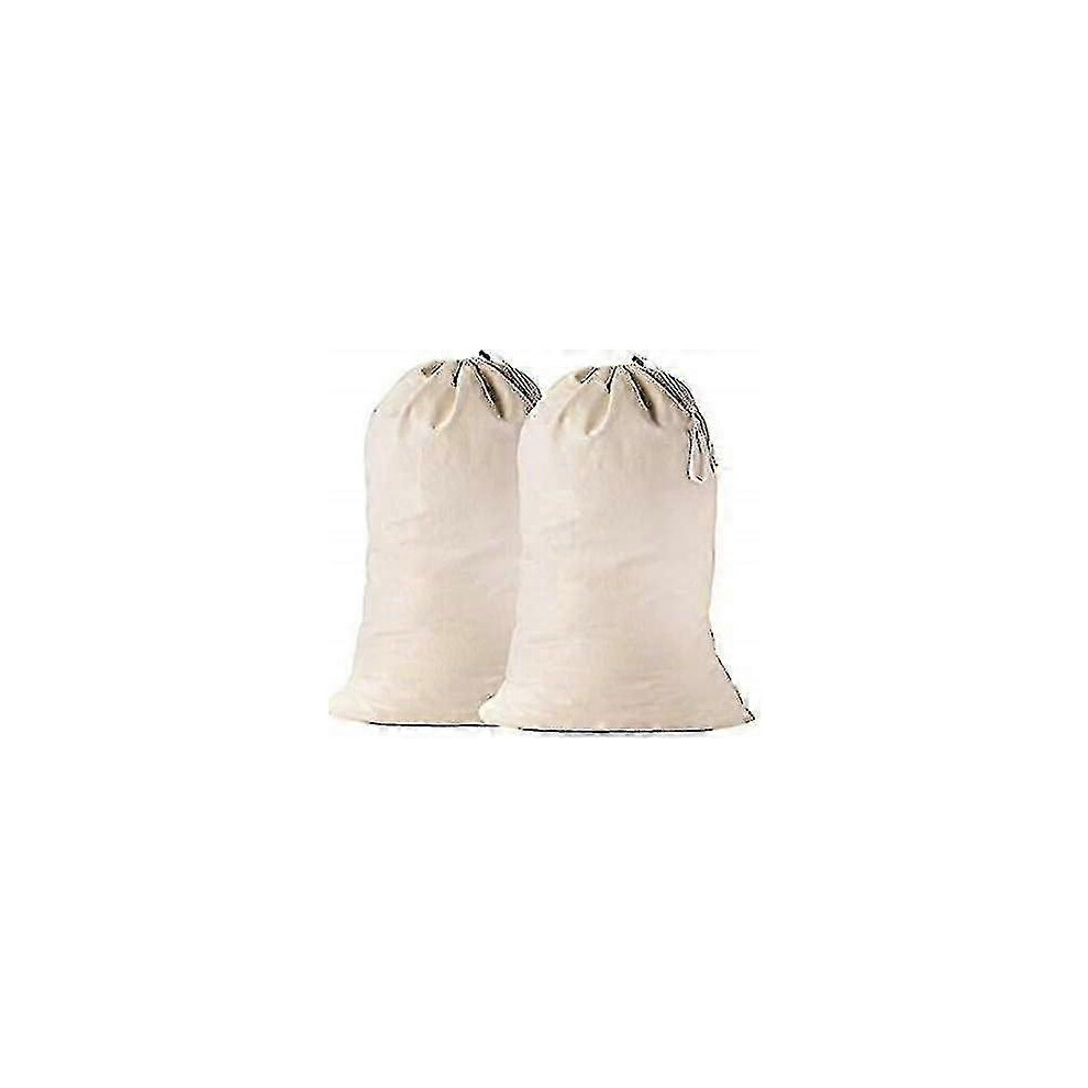 2 Pcs Extra Large Cotton Laundry Bag, Heavy Duty Large Laundry Bags 24 x 36 inch XL Drawstring Travel Organizer Bag Fit Hamper