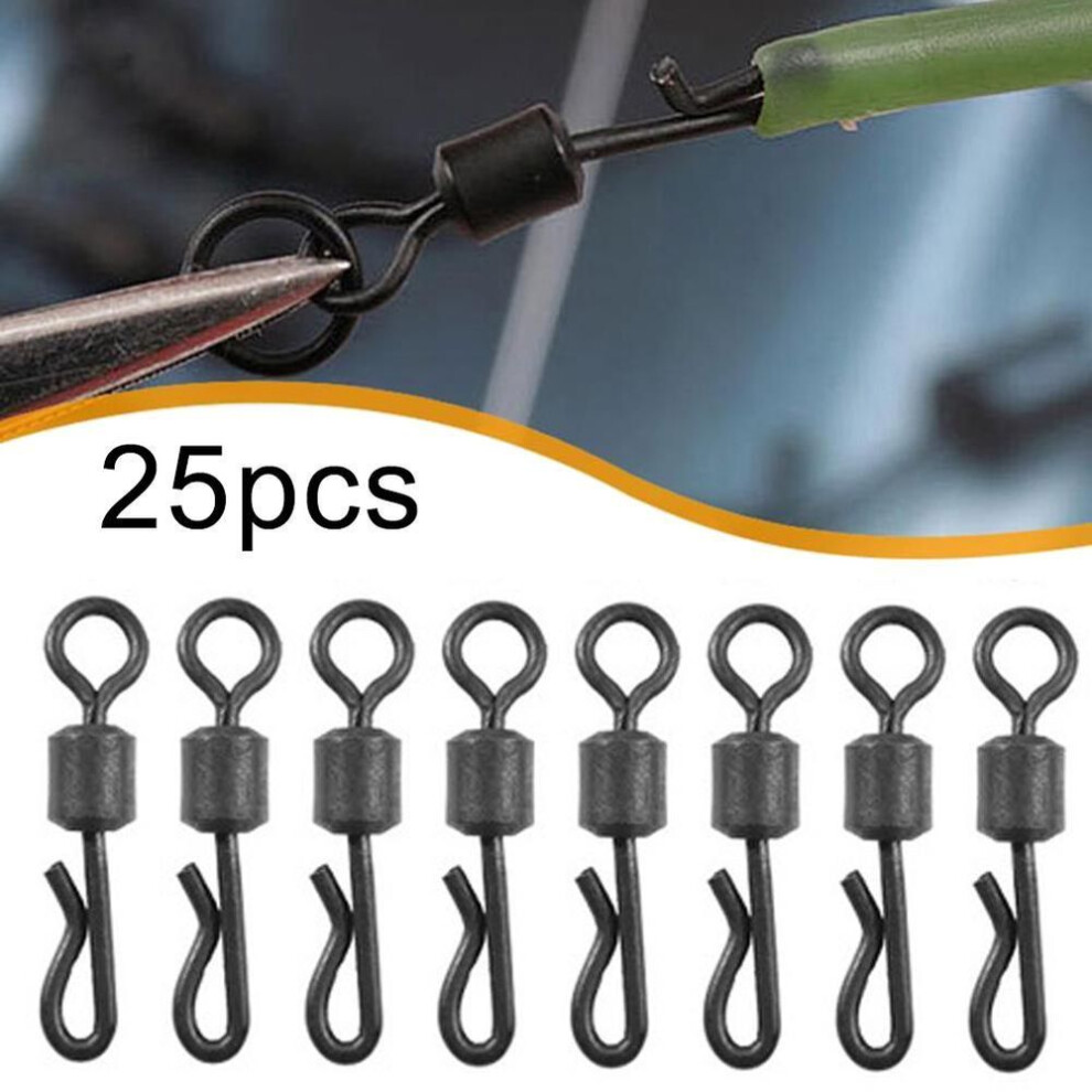 Chosur 25pcs Q-shaped Change Swivels 8# Durable Portable For Carp Fishing