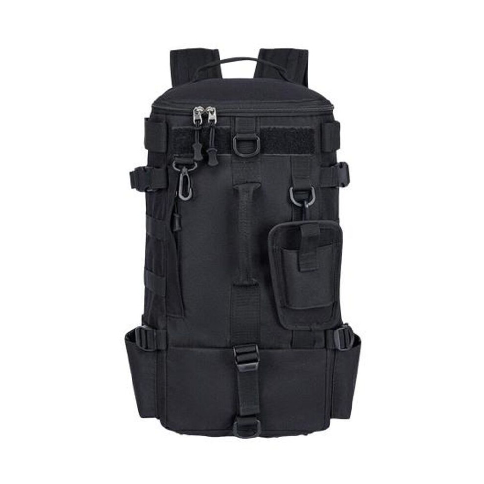 (black) Fishing Backpack With Rod Holder Large Capacity Waterproof Oxford Cloth Outdoor Camping Hiking Hunting Fishing Gear Accessories Storage Bag