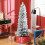 Homcom HOMCOM 5 Foot Artificial Pencil Christmas Tree with  Snow Flocked Tips, White 1