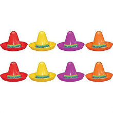 Sombrero de plastic asortat - 2 1/2 """" multicolor - 8 buc.