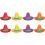 Sombrero de plastic asortat - 2 1/2 """" multicolor - 8 buc. 1