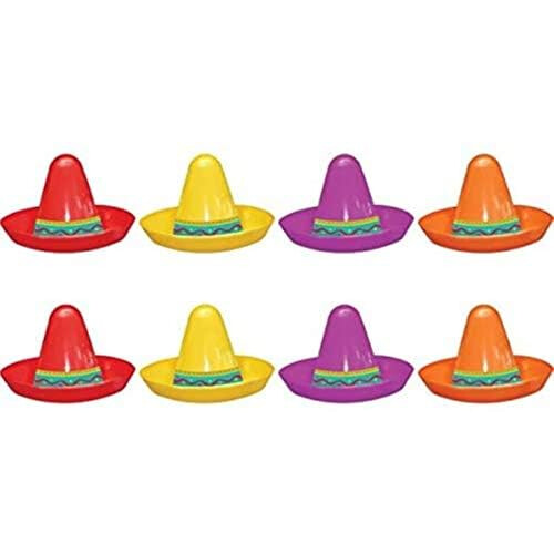 Sombrero de plastic asortat - 2 1/2 """" multicolor - 8 buc. 2