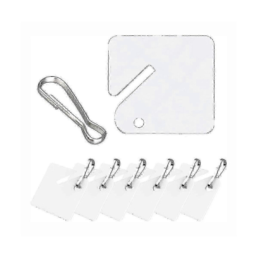 100 Pcs Key Tags White Plastic Hanging Tags with Metal Snap Hooks, Tags for Slotted Key Cabinets Bo