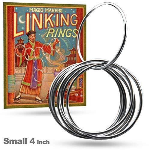 Magic Makers Linking Rings Pequeno conjunto de 4 polegadas de 8 an   is com aprendizado on -line 1