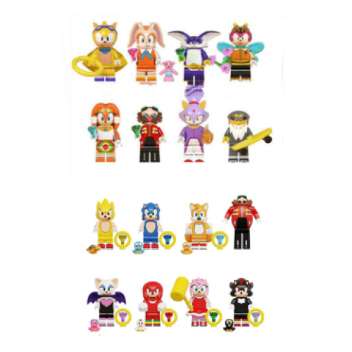 (16pcs-A) 16Pcs Sonic The Hedgehog Minifigure Kid Toy Gift