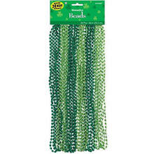 Amscan Metallic Green Beaded Necklace - 30"" | 24 Pcs | Perfect Use Fo