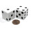 Koplow Games Ensemble de 2 D6 25mm Gros Dés Opaques - Blanc avec Pips Noirs 2