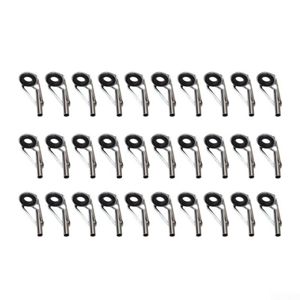 UK-30 X Ceramic Fishing Rod Guide Stainless Steel Tips Top Eye Rings Repair Kit