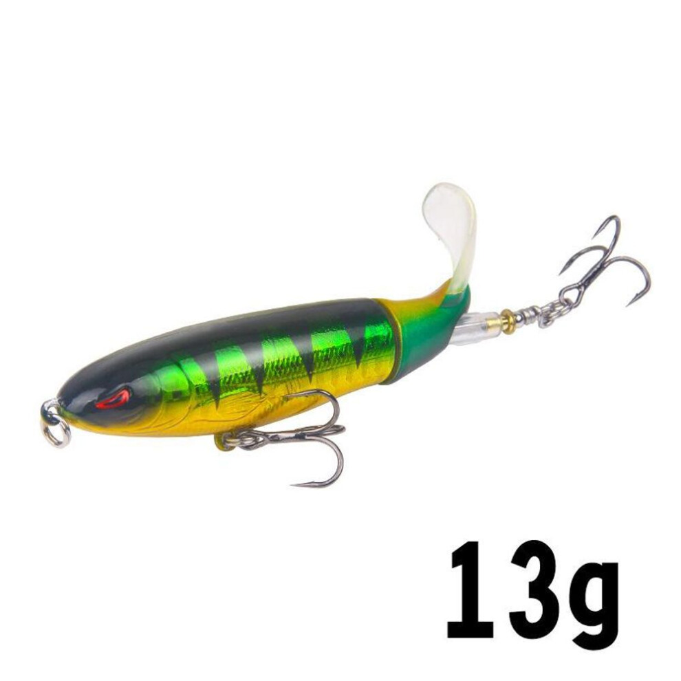 (green) 1pcs Fishing Lure Whopper Popper Lure Topwater Floating Lure Hard Bait Lure 13.2g 10cm