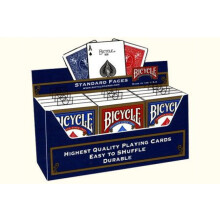 Bicycle Poker Size Standard Index speelkaarten (12-pack) [Kleuren kunnen variëren: rood, blauw of zwart]
