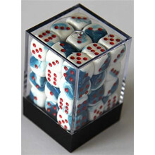 Jeux de d?s Chessex D6 : Gemini Astral Bleu/Blanc/Rouge - Matrice 6 faces 12 mm (36) Bloc de d?s