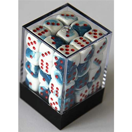 Skins Chessex Dice D6 Σετ: Gemini Αστρικό Μπλε/Λευκό/Κόκκινο - 12Mm 6 Πλευρικός Ζάρι (36) Πακέτο Ζαριών