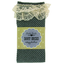 Britt's Knits Boot Socks Hearts med bomulds blonder kul en st?rrelse