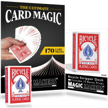 Kit de magia con cartas Ultimate Card Magic de Magic Makers: 170 efectos de cartas con baraja Bicycle Stripper