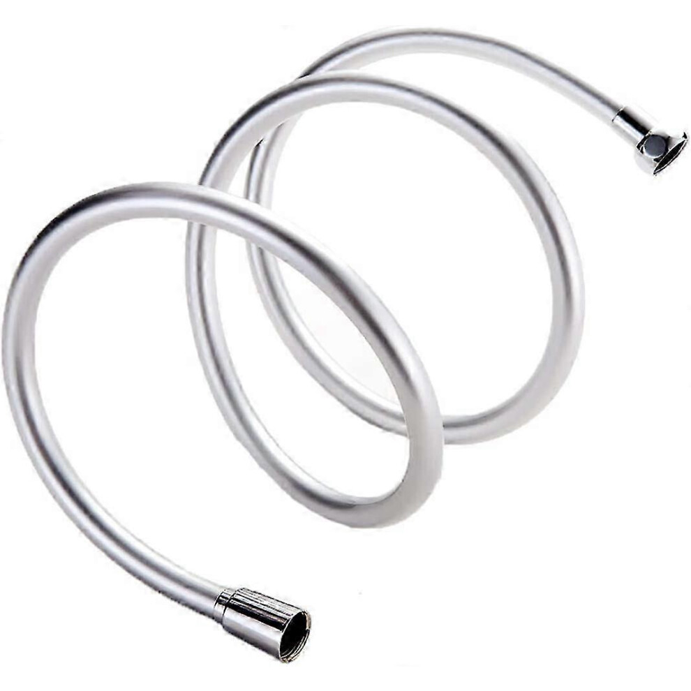 Shower Hose - 2m PVC Shower Hose Replacement, Anti-kink and Anti-twist, Chrome