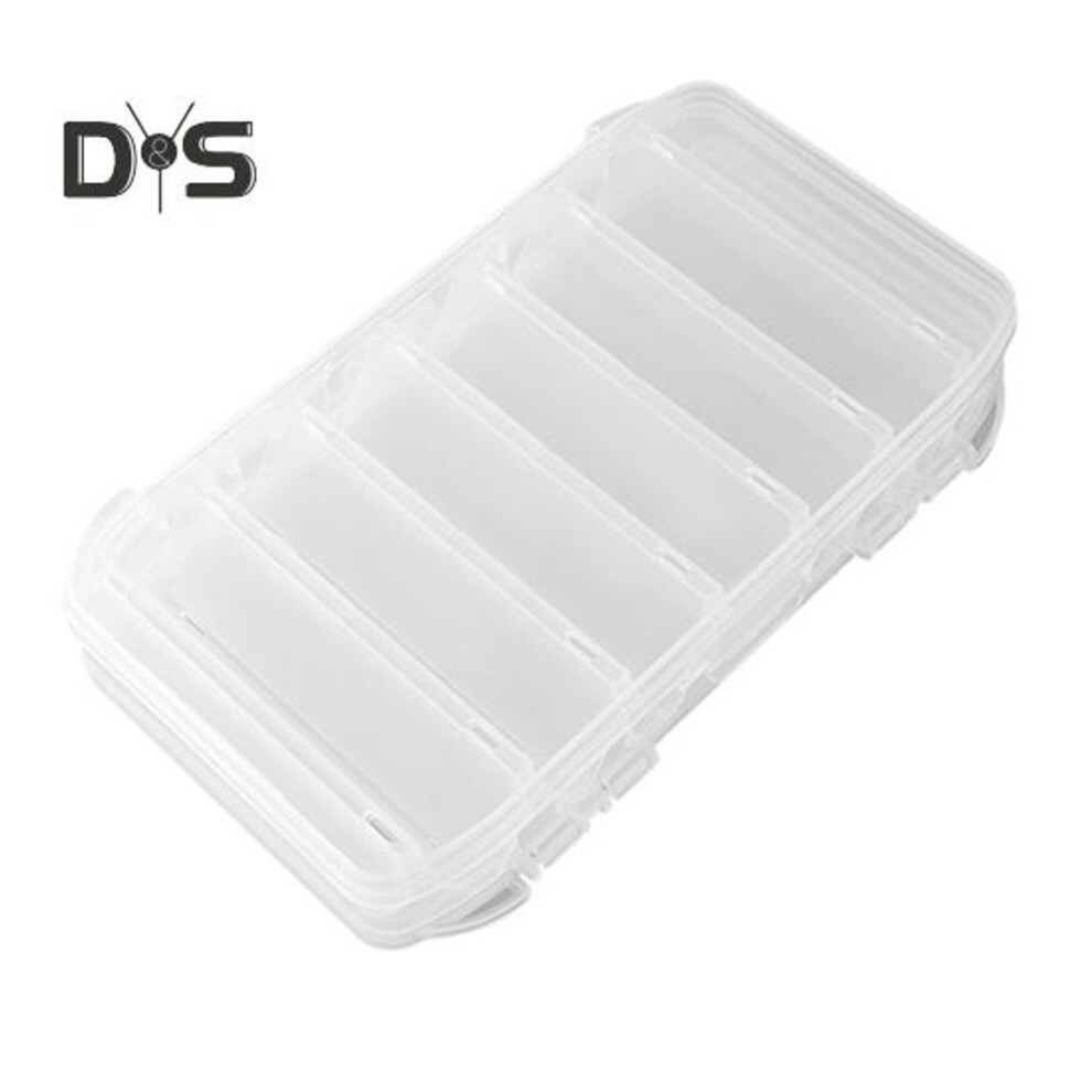 (as the picture, L) Double-sided Fishing Lure Box Portable Clear Waterproof Heavy Duty Artificial Hand Soft Baits Fishing Accessories Organizer Storage Case