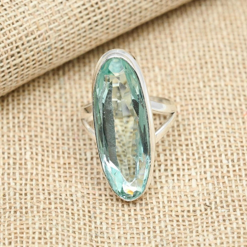 (green, 10) Aqua Apatite Gemstone Solid 925 Sterling Handmade Silver Jewelry Dainty Pendant For Her