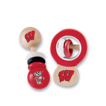 BabyFanatic Träskallra 2 Pack - NCAA Wisconsin Badgers - Officiell Babyleksak Set