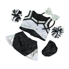 Metallic Silver & Black Cheerleader Teddy Bear Clothes passer til de fleste 14 """"-18 """" Build-a-Bear og lav dine egne udstoppede dyr