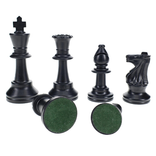 WE Games Έγχρωμα Πλαστικά Σκακιέρα Staunton με Βασιλιά 3.75 in - Μισό Σετ Σκακιέρας, Μαύρο 1