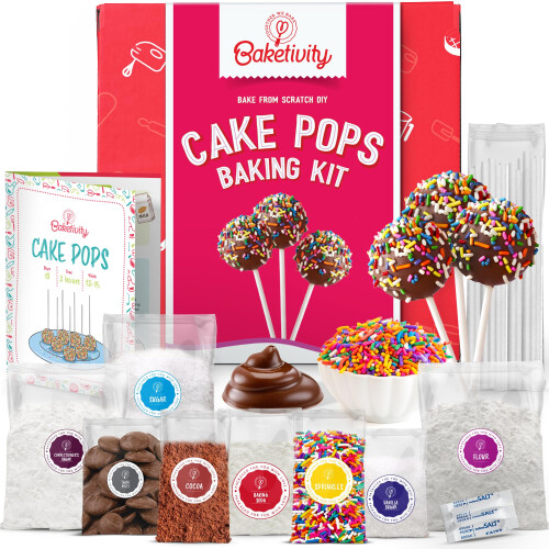 Baketivity DIY Cake Pop Kit για Παιδιά - Προμετρημένα Υλικά, Εφόδια Διακόσμησης