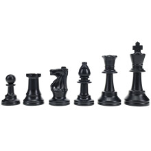 Vi spel frgar ljusa plastiska staunton -turneringschackstycken med 3,75 tum. King - halv schackuppsttning av schackbitar bara svart