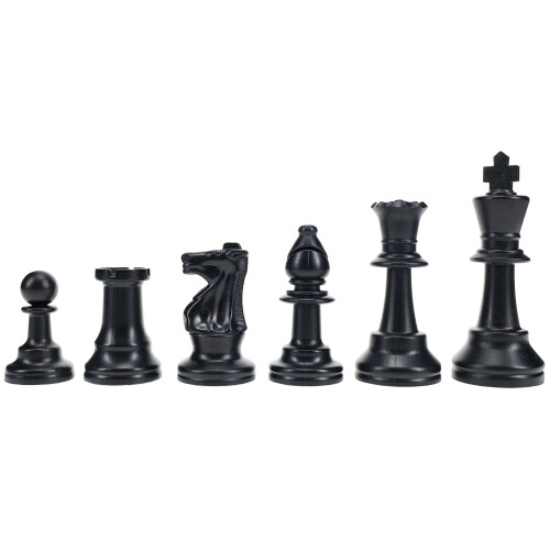 WE Games Έγχρωμα Πλαστικά Σκακιέρα Staunton με Βασιλιά 3.75 in - Μισό Σετ Σκακιέρας, Μαύρο