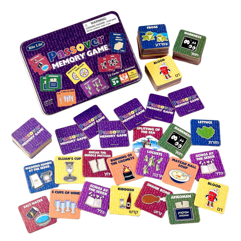 Rite Lite Passover Memory Game Confezione Da 72 Carte Da Collezione In Latta Per Pe-image