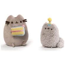 GUND Pusheen en Stormy Verjaardagsset Pluche Verzamelbaar Knuffeldier